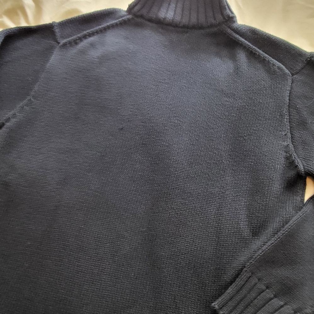 Rare Vintage 80s Ralph Lauren 1/4 Zip Navy American Flag Sweater. - Picture 12 of 12